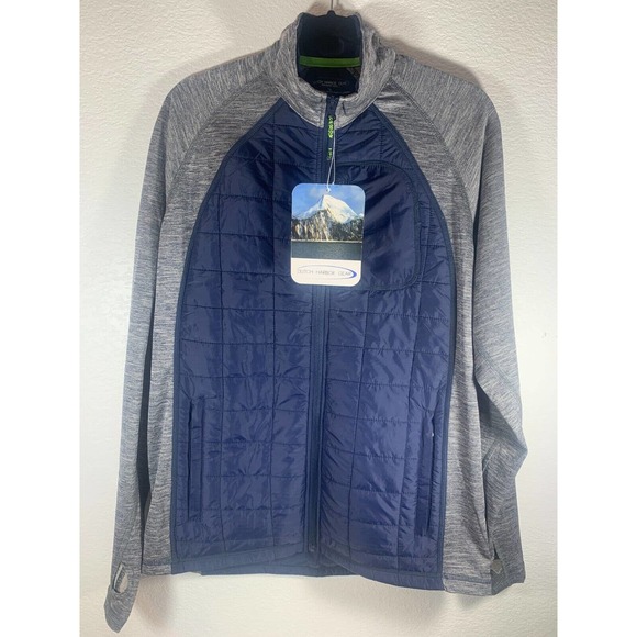 Dutch Harbor Gear Jackets & Blazers - Dutch Harbor Gear Lightweight Zipper Jacket Navy Size Large